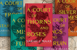 Five book covers from the popular YA series - "A Court of Thorns and Roses.