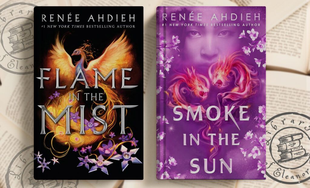 Two covers of the books - "flame in the mmist" and "smoke in the sun" by Renee Ahdeieh