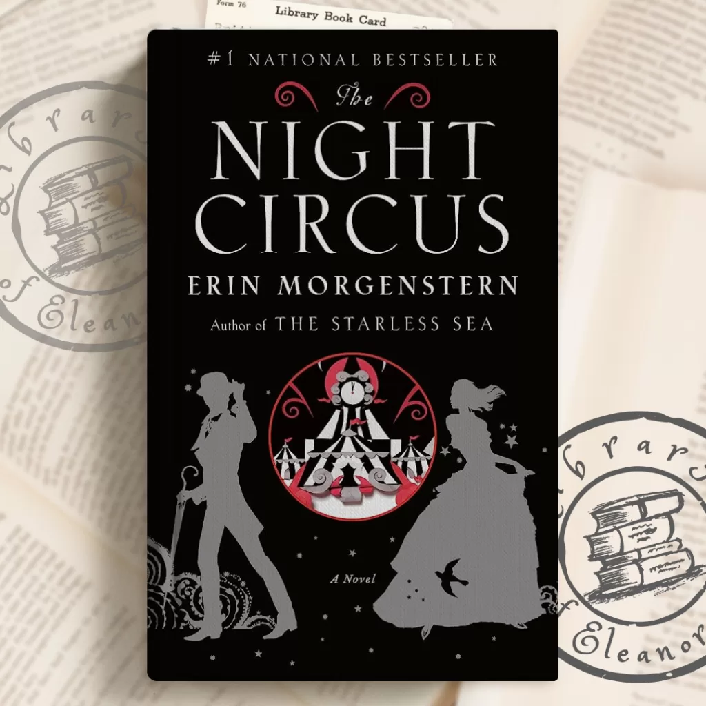 The night Circus book cover with a custom background