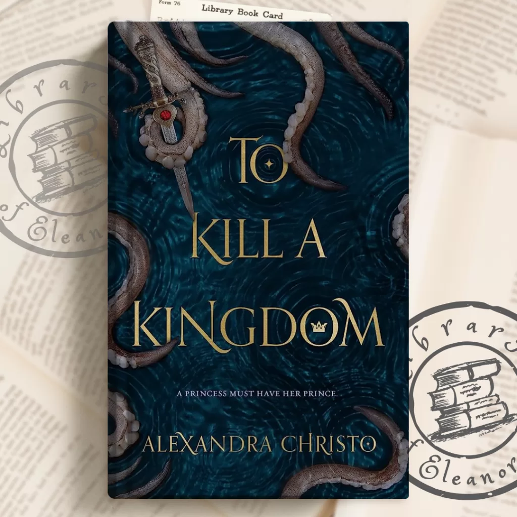 a YA book called "To kill a kingdom" placed on top of a custom background