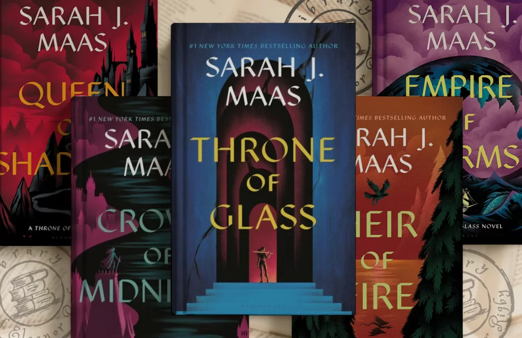 A cover photo for a blog post about the Throne of glass book series reading order