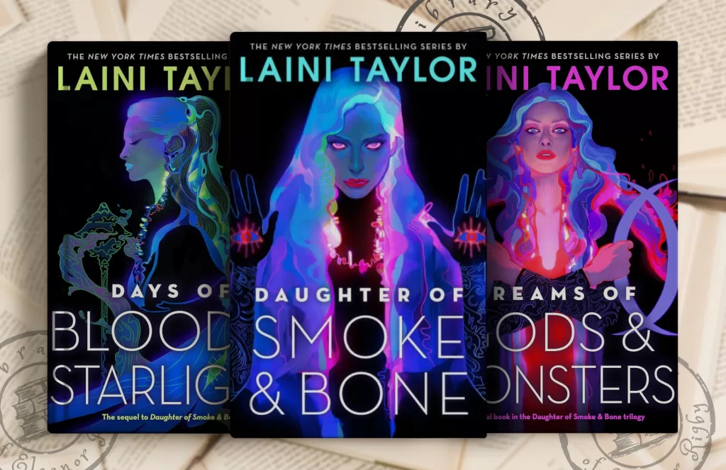 All 3 book covers of Daughter of Smoke and Bone Trilogy By Laini Taylor