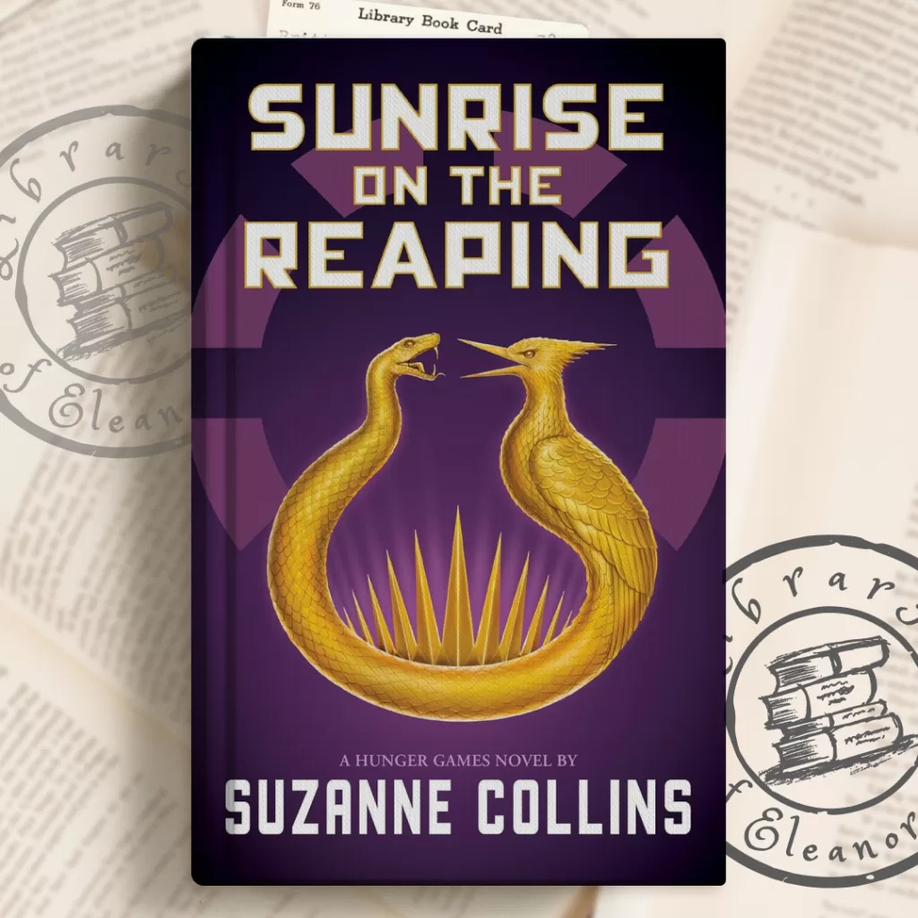 Sunrise on the Reaping by Suzanne Collins book cover and art